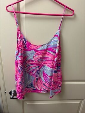 Lilly pulitzer multi sea jewels silk tank Large